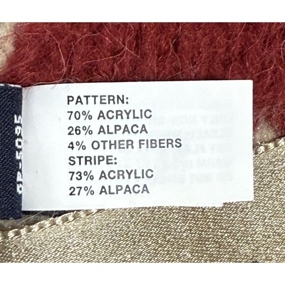 Gap Reversible Argyle Stripe Chunky Knit Scarf Alpaca Wool Blend Preppy Retro - Picture 5 of 6